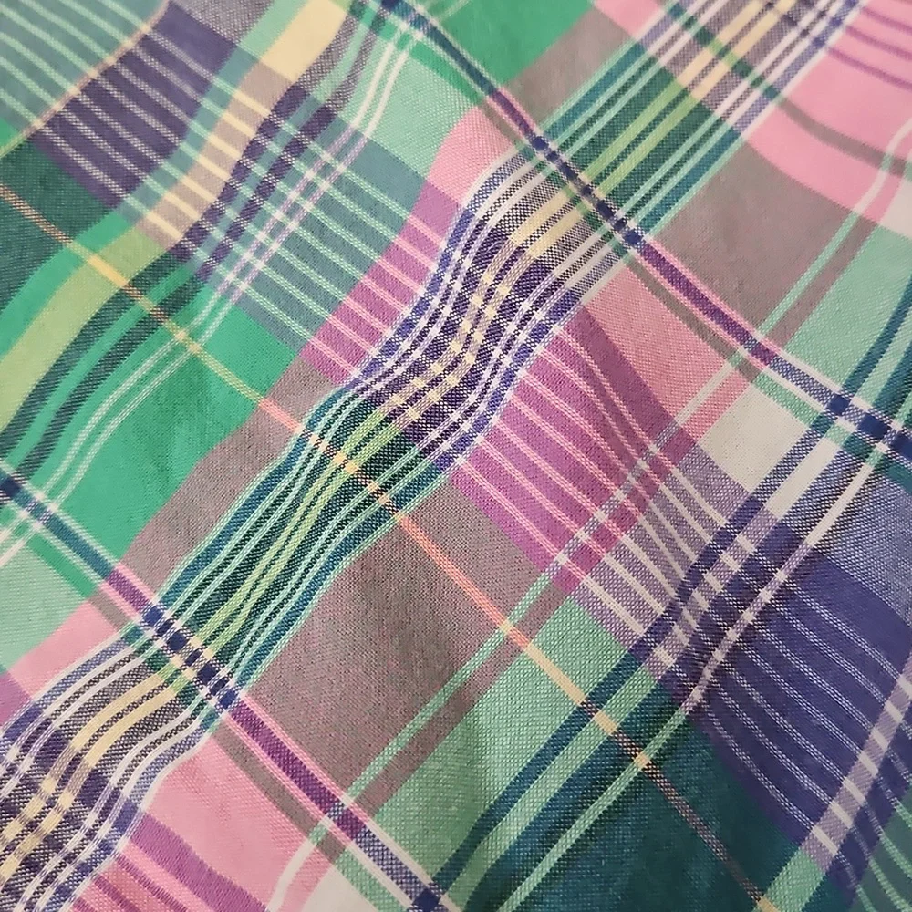 Ralph Lauren Plaid Pastel Ruffle Dress Size Girls 18 Months